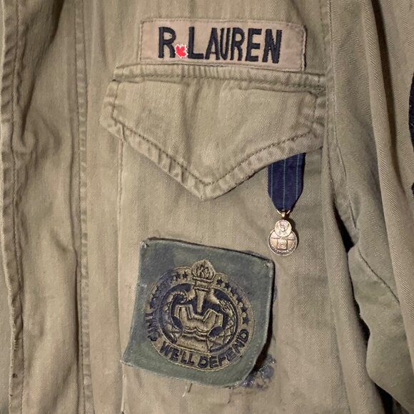 Ralph Lauren Denim Supply Jacket M-65 Camo Military Patches Pins USA Field L - Picture 5 of 16